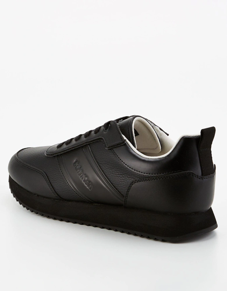 Leather Lace Up Runners - Black