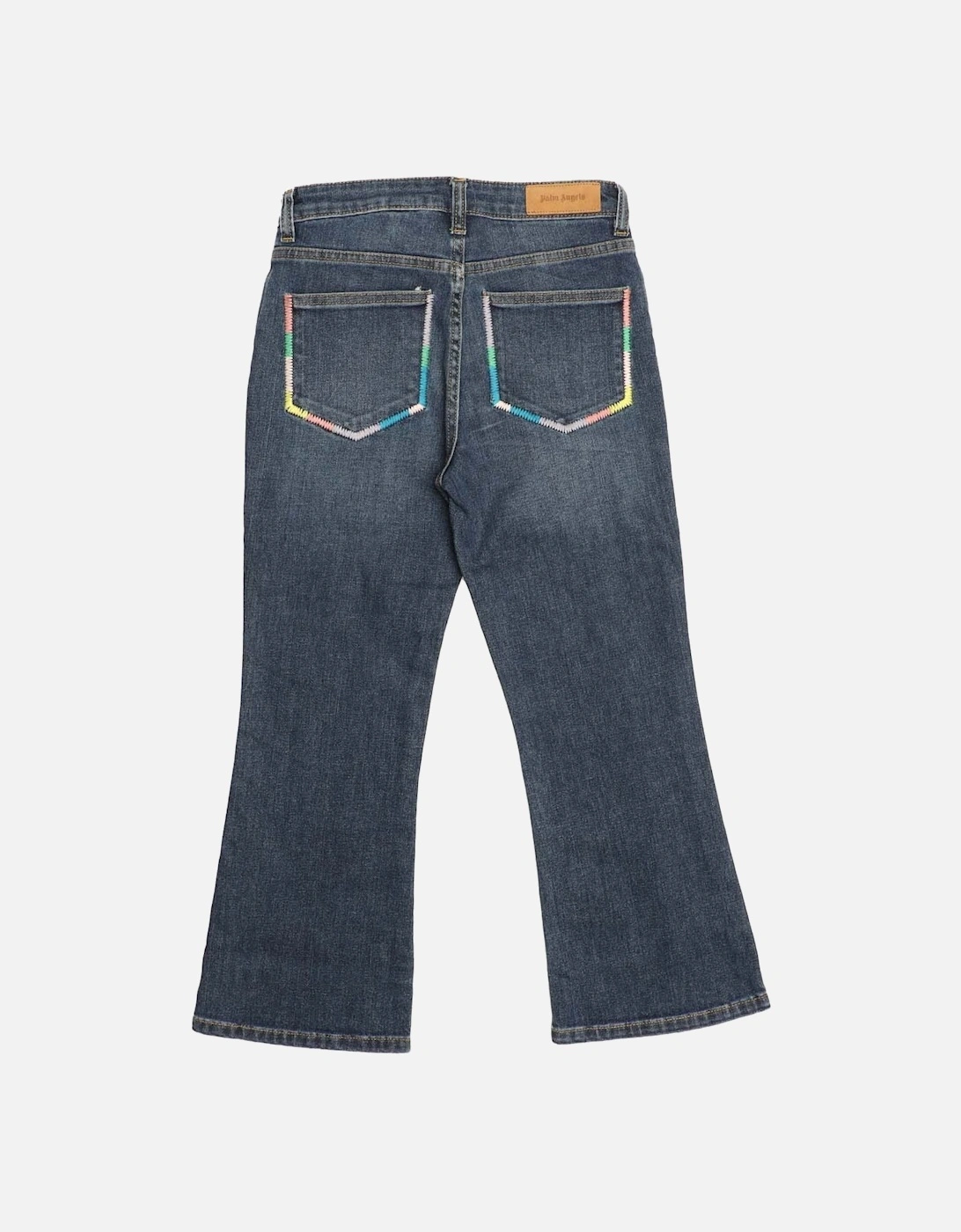 Juniors Medium Wash Embroidered Denim Jeans