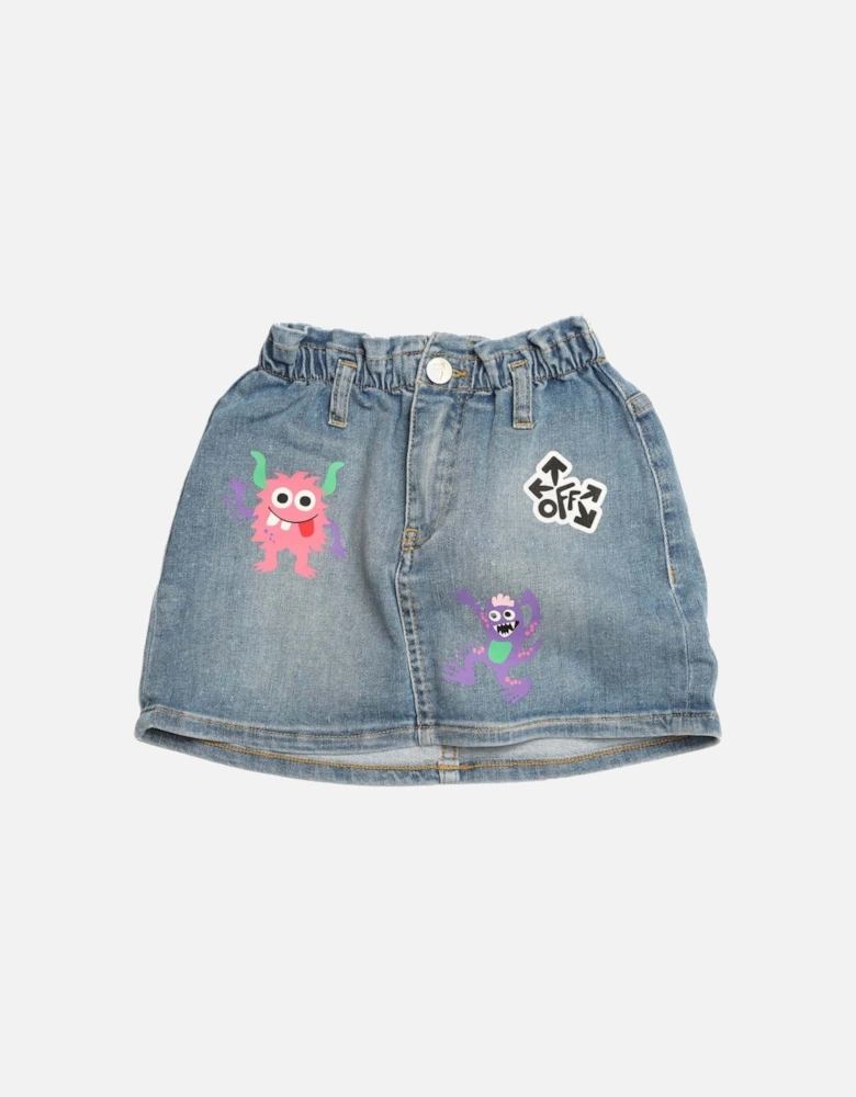 Juniors Monster Denim Skirt