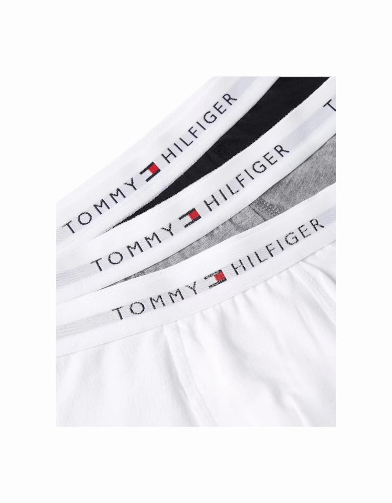 3-Pack Heritage Logo Boys Boxer Trunks, Black/White/Grey