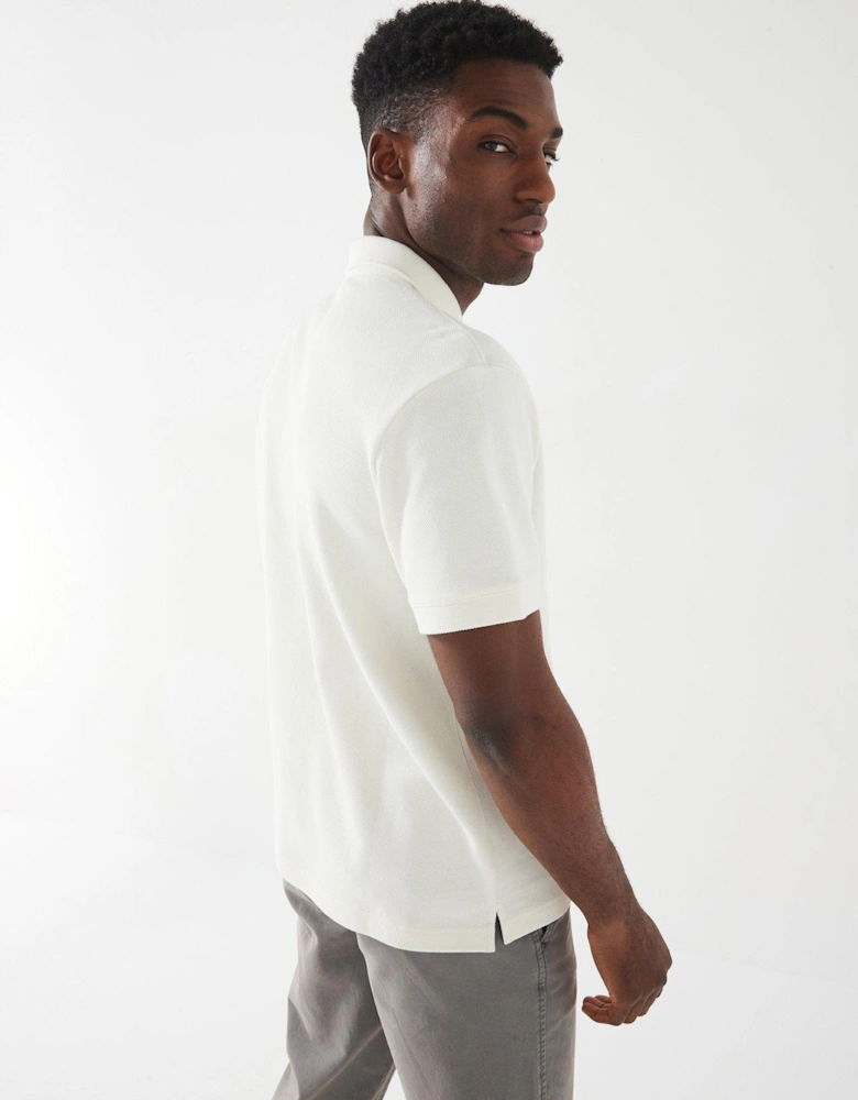 Left Chest Woven Label Polo Shirt - Off White