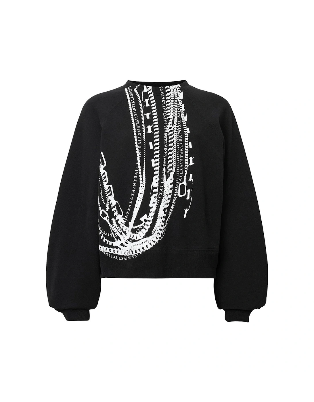 Metallo Dana Printed Zip Sweatshirt - Black