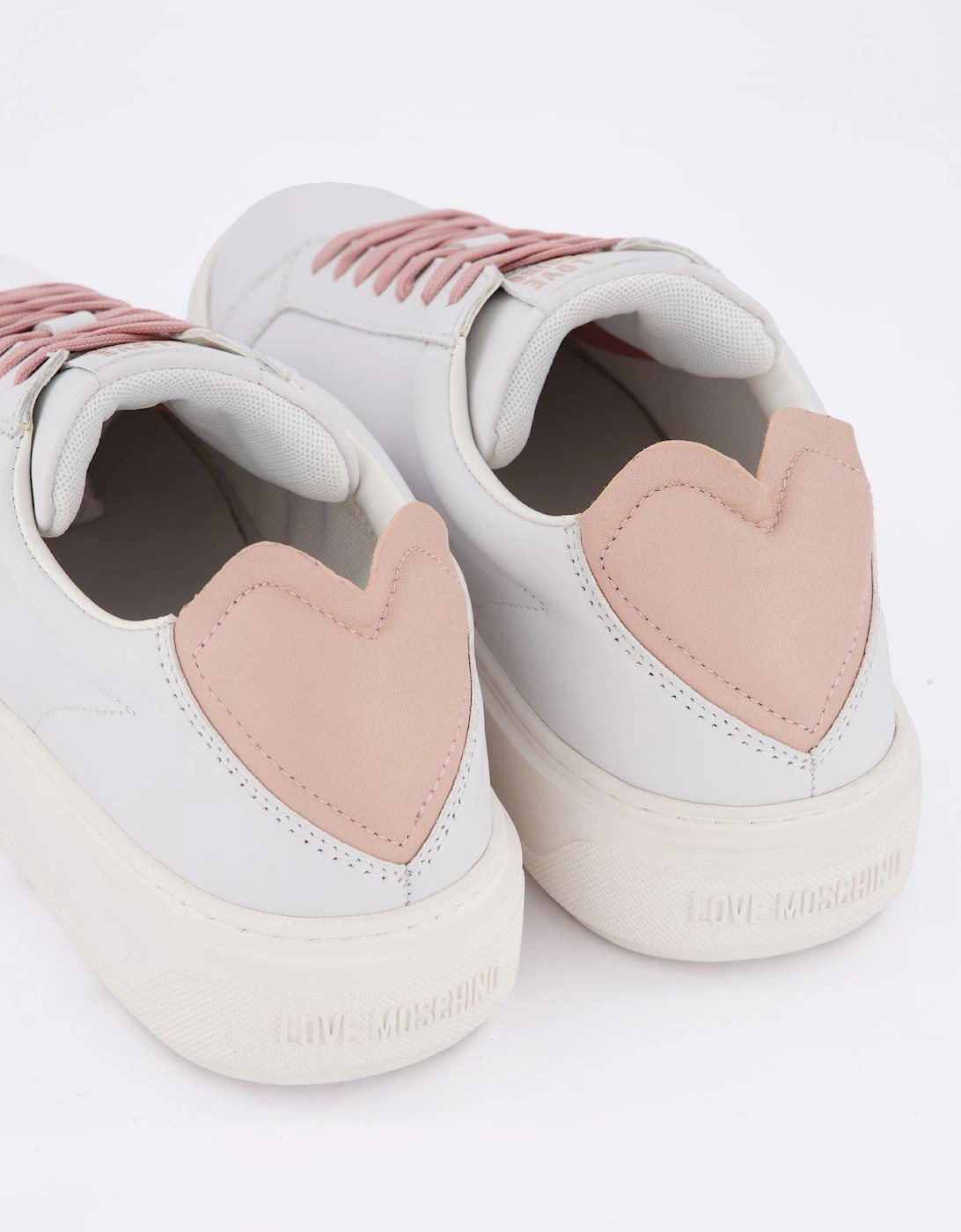 Chunky Glitter Heart Trainers - White