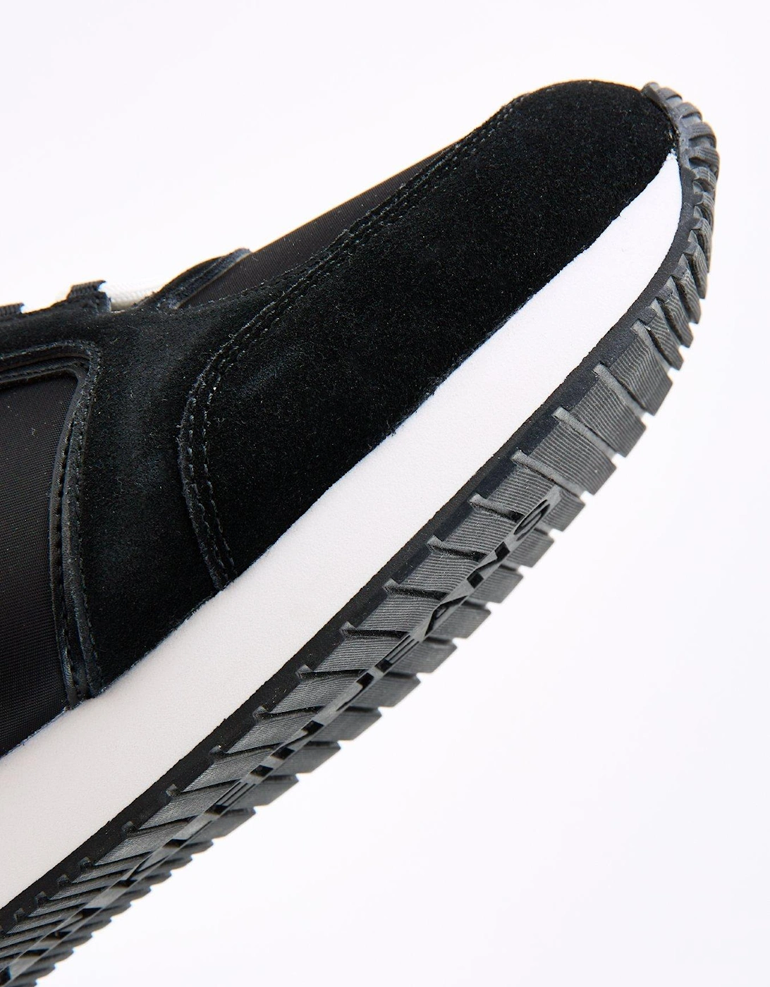 Retro Sock Nylon and Suede Runners - Black/White