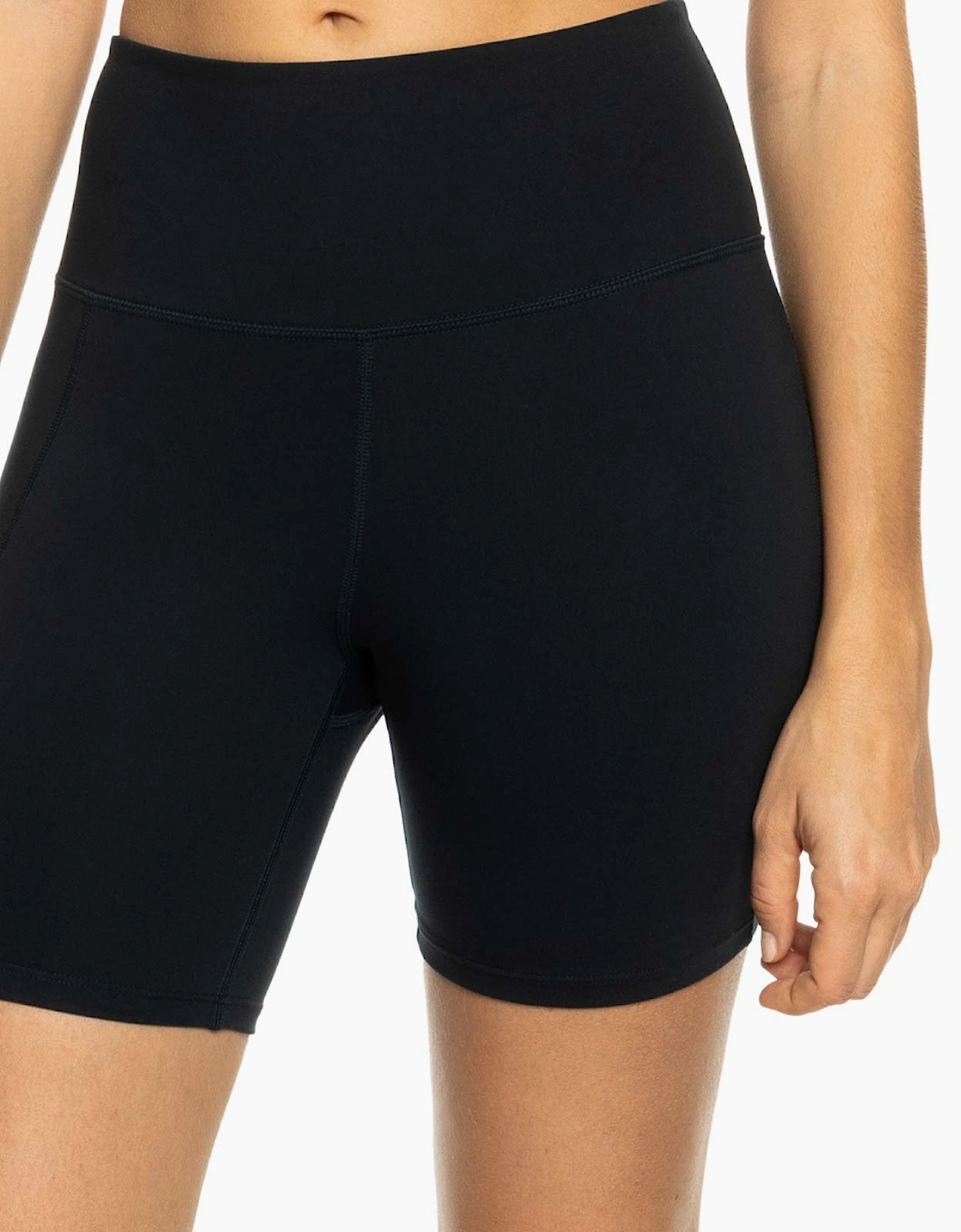 Women's Roxy Womens Heart Into It Biker Running Shorts - Black/Grey - Size: 10