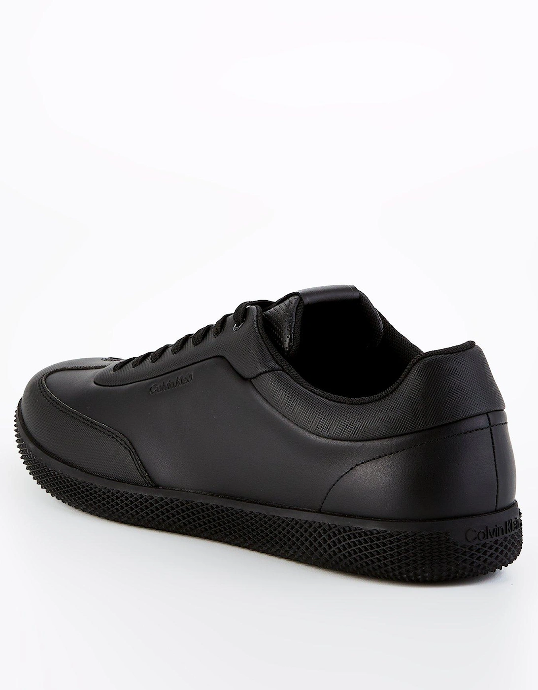 Leather Lace Up Sneakers - Black