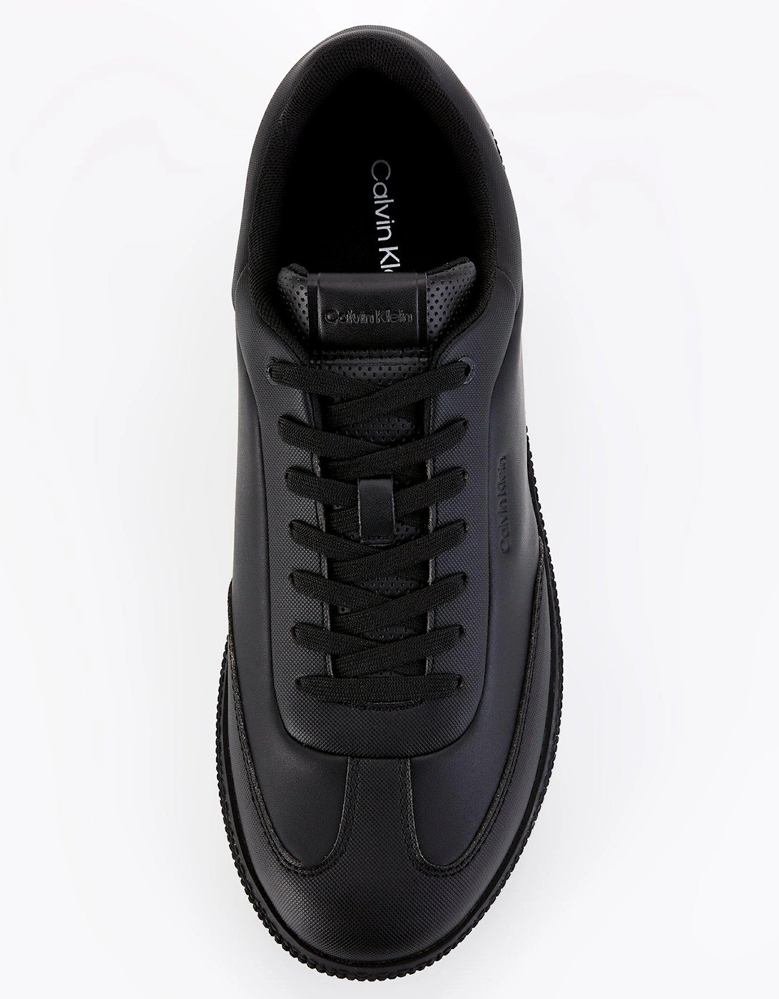 Leather Lace Up Sneakers - Black