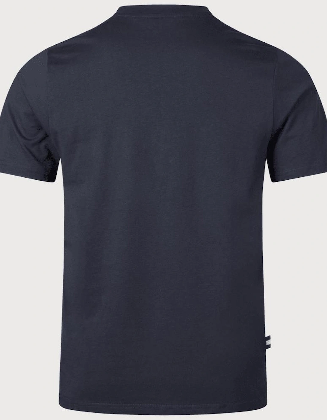 Cotton Check Pocket Navy T-Shirt