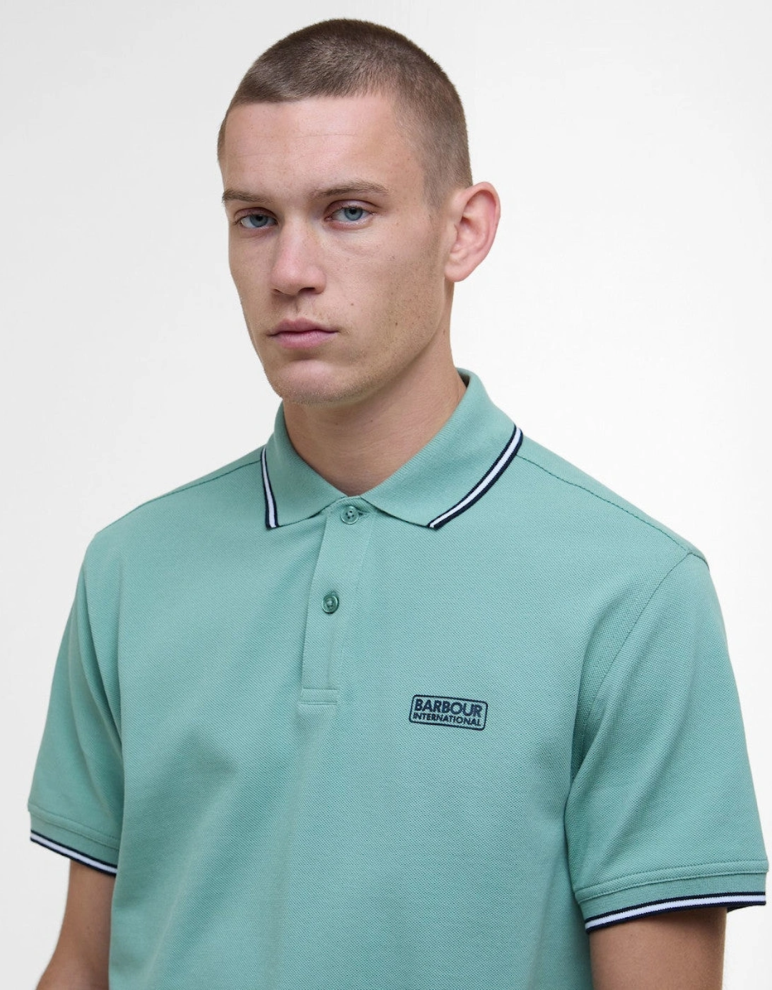 Evan Tipped Polo Shirt GN11  Granite Green