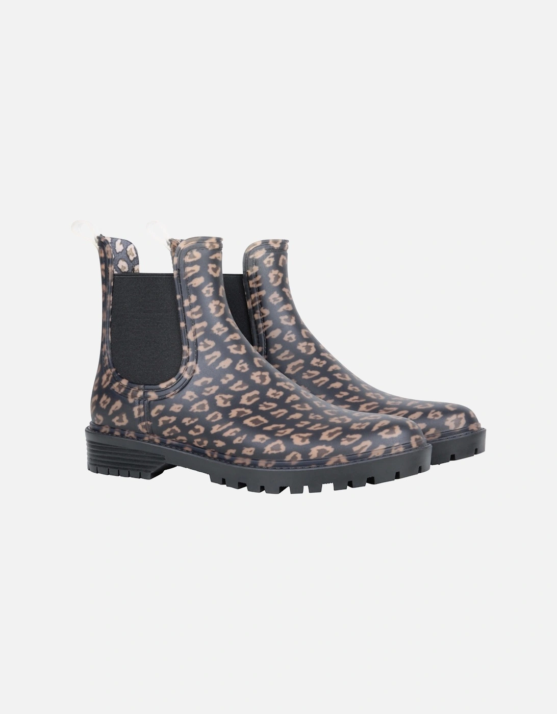 Mountain Warehouse Women's Black / Lynx Leopard Print Wellington Boots - : 6 Size 6 Uk