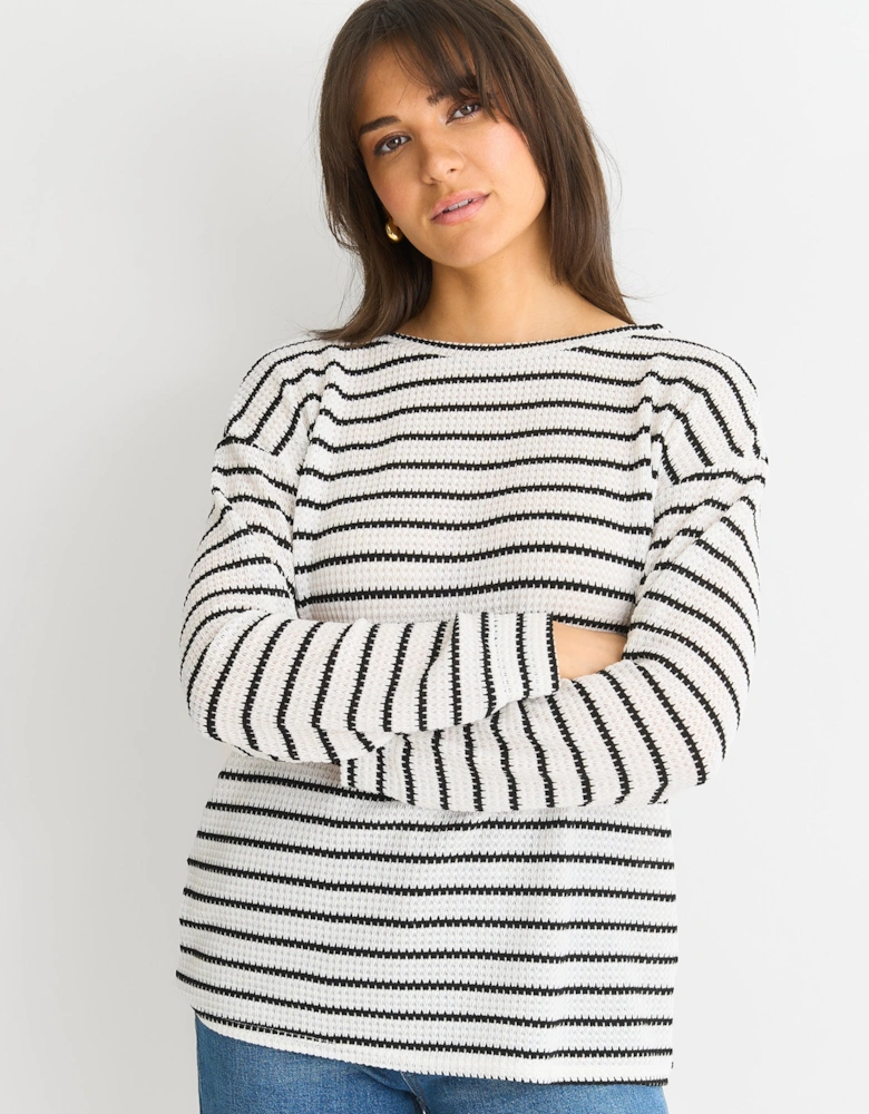 Mono Stripe Oversized Knit Jumper