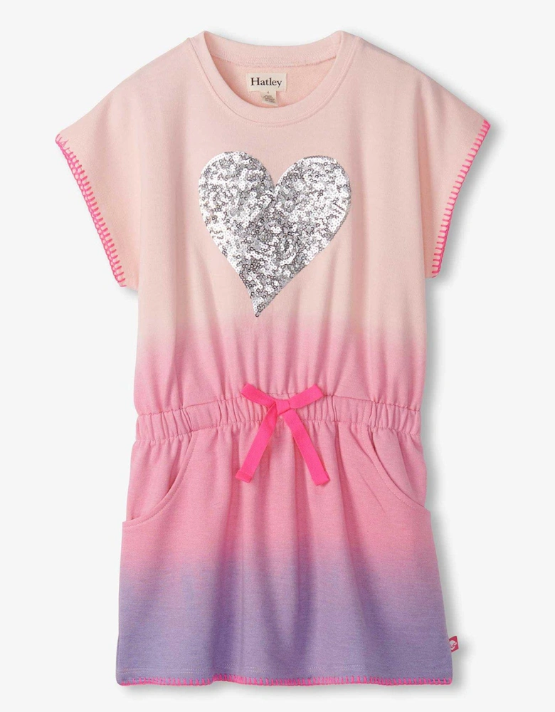 Girls Soft Dip Dye Pull On Dress - Pink