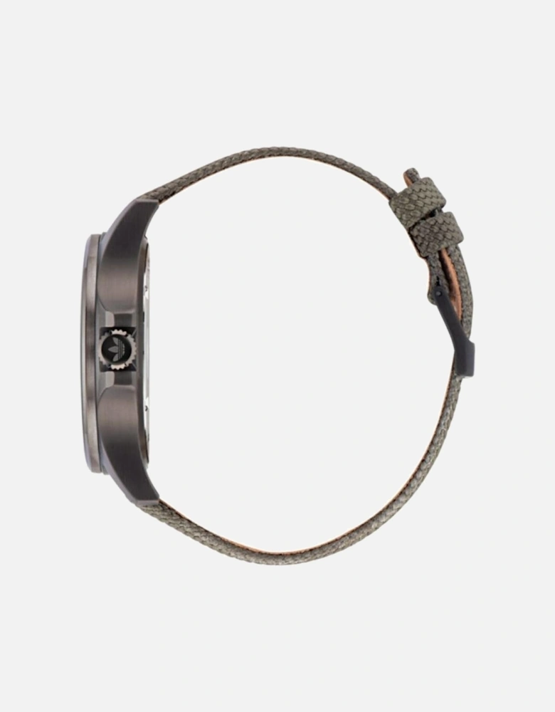 Stainless Steel Quartz Analog Watch with Fabric Bracelet Unisex -
