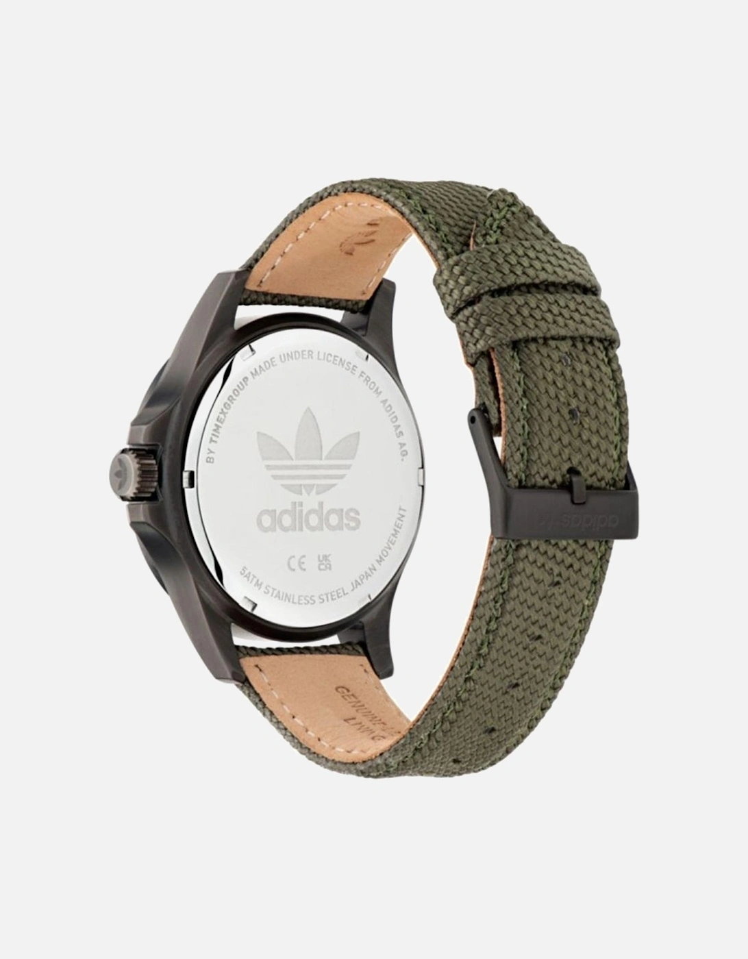 Stainless Steel Quartz Analog Watch with Fabric Bracelet Unisex -