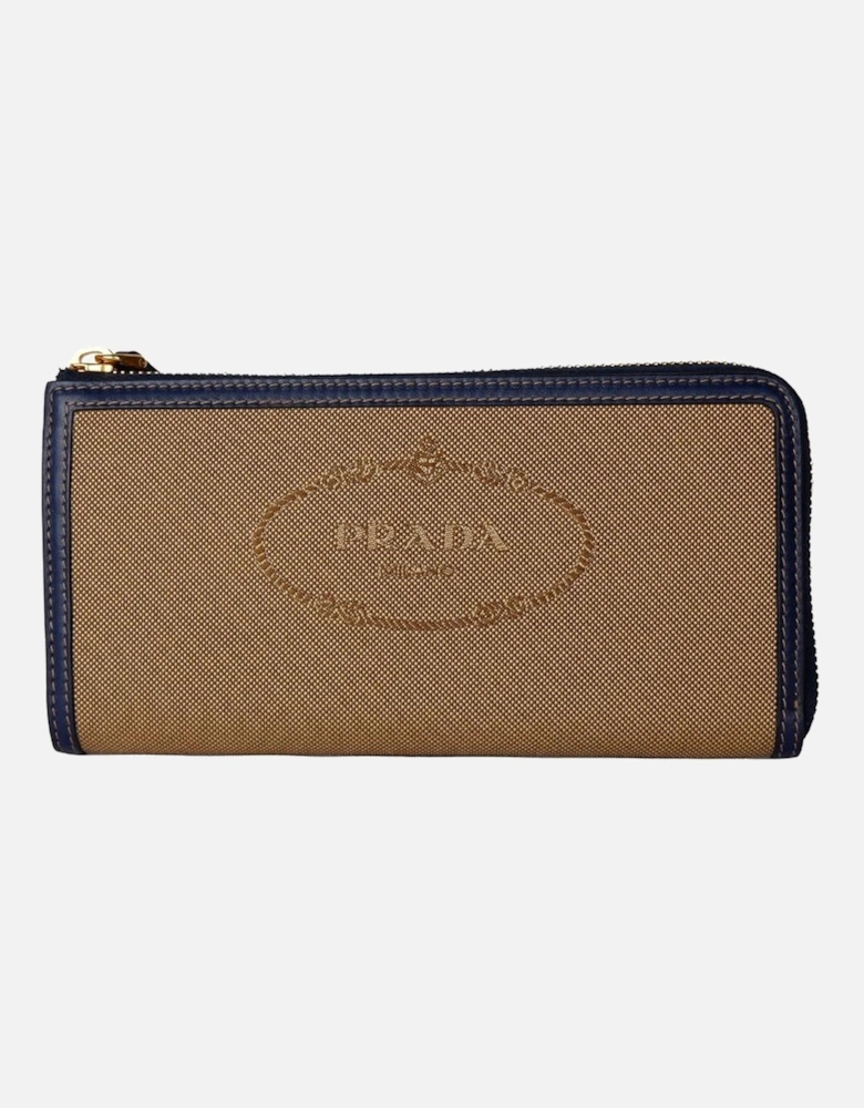 Jacquard Logo Zip Wallet Women - Brown