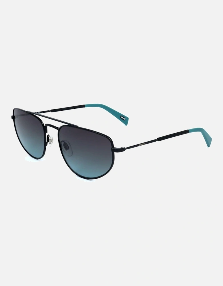 Stainless Steel Sunglasses with Blue Lenses Unisex - Gold