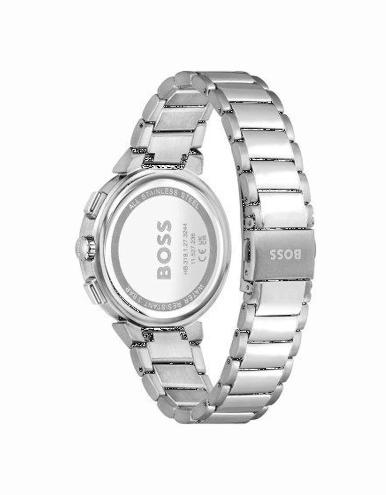 Stainless Steel Quartz Analog Watch Women - Silver Watches