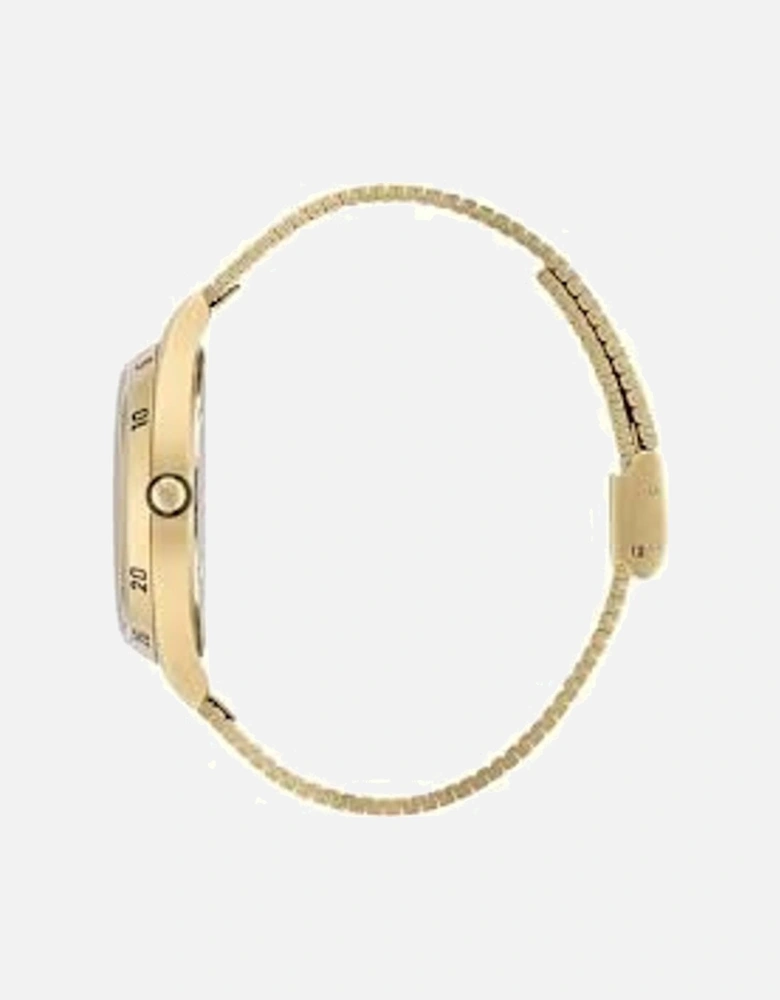 Quartz Stainless Steel Analog Watch with Black Dial Unisex - Gold