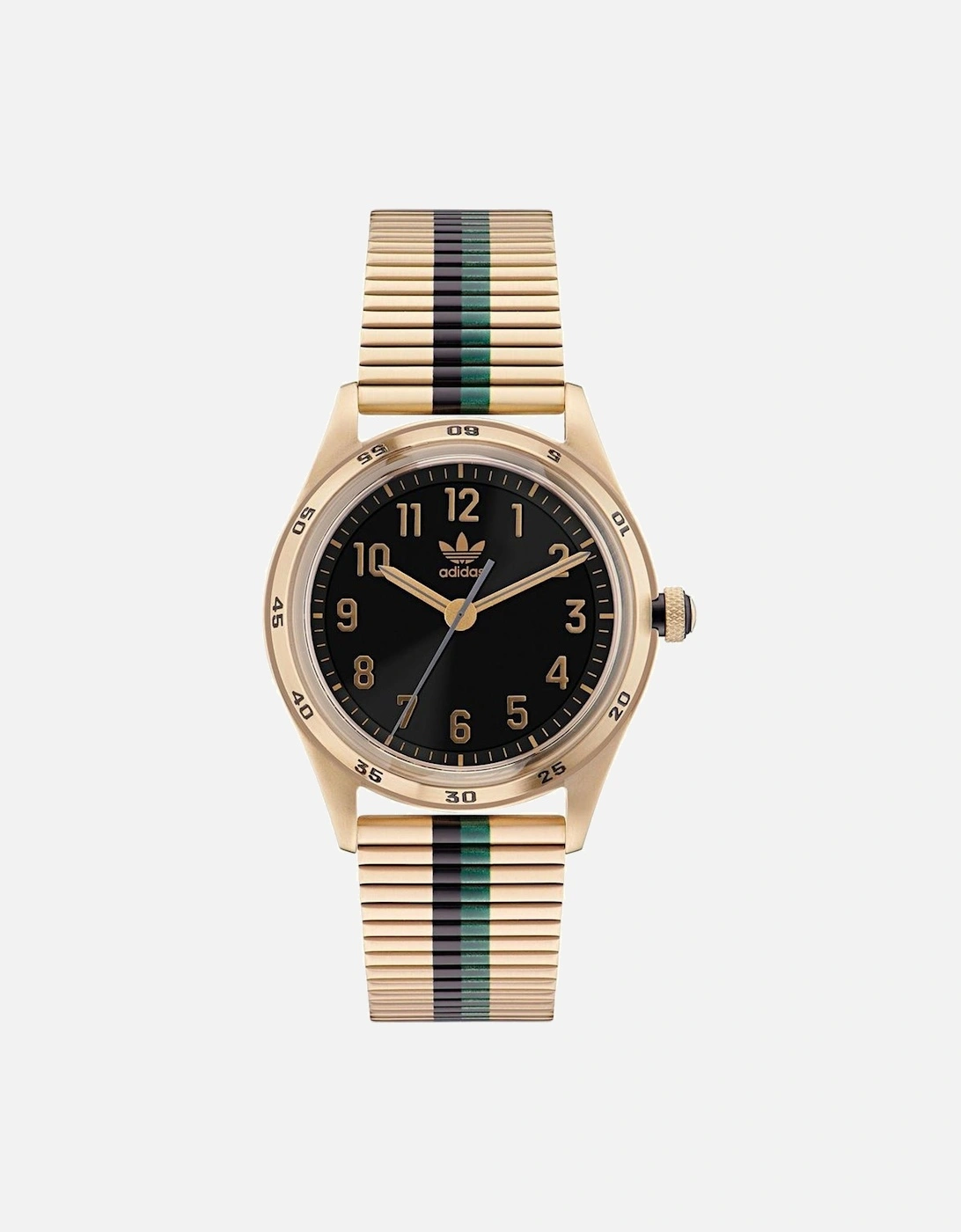 Quartz Stainless Steel Analog Watch with Black Dial Unisex - Gold, 4 of 3