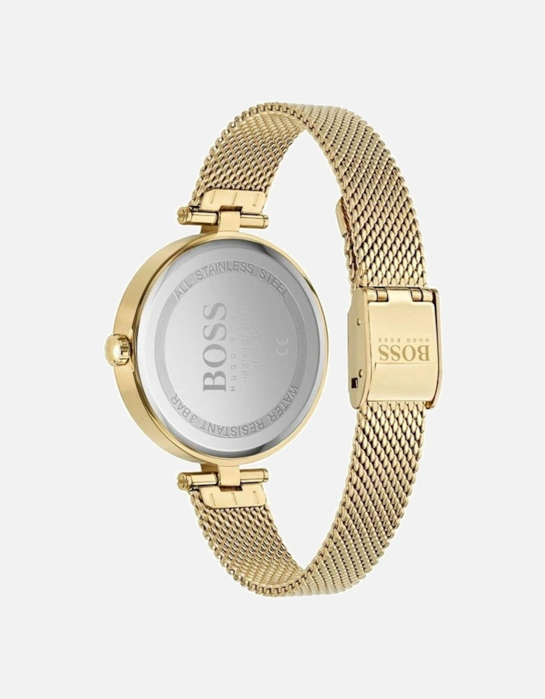 Stainless Steel Quartz Analog Watch Women - Gold Watches