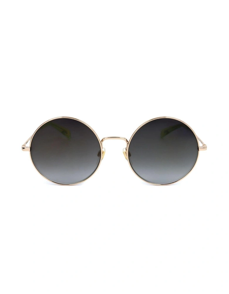 Stainless Steel Sunglasses with Grey Lenses Women - Gold