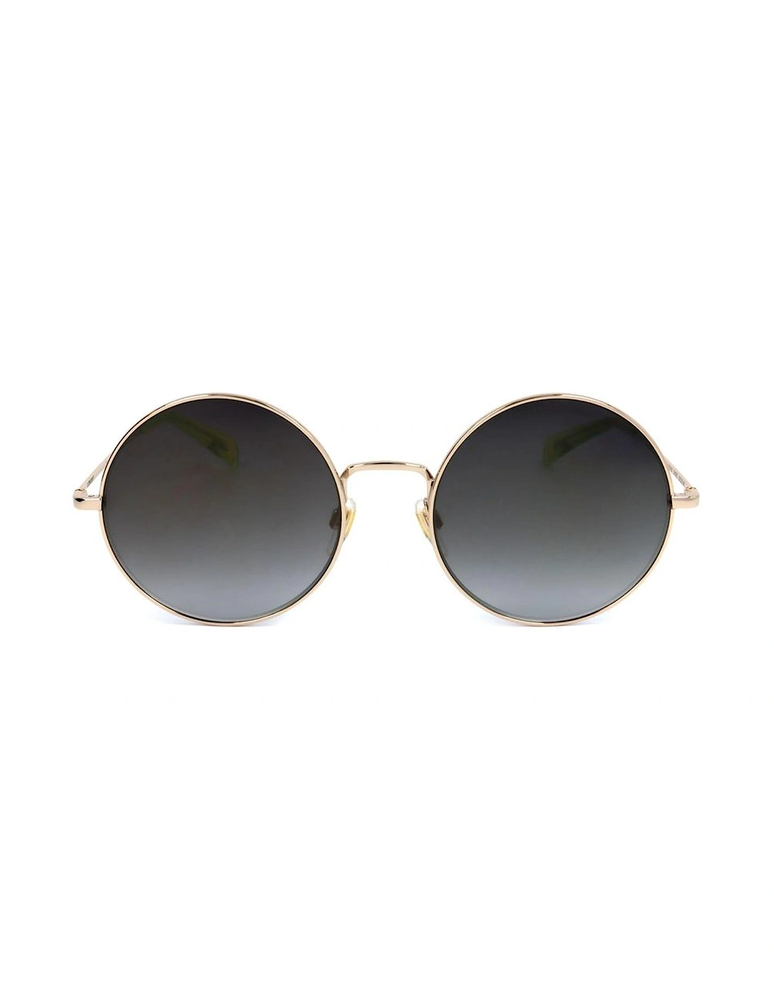 Stainless Steel Sunglasses with Grey Lenses Women - Gold