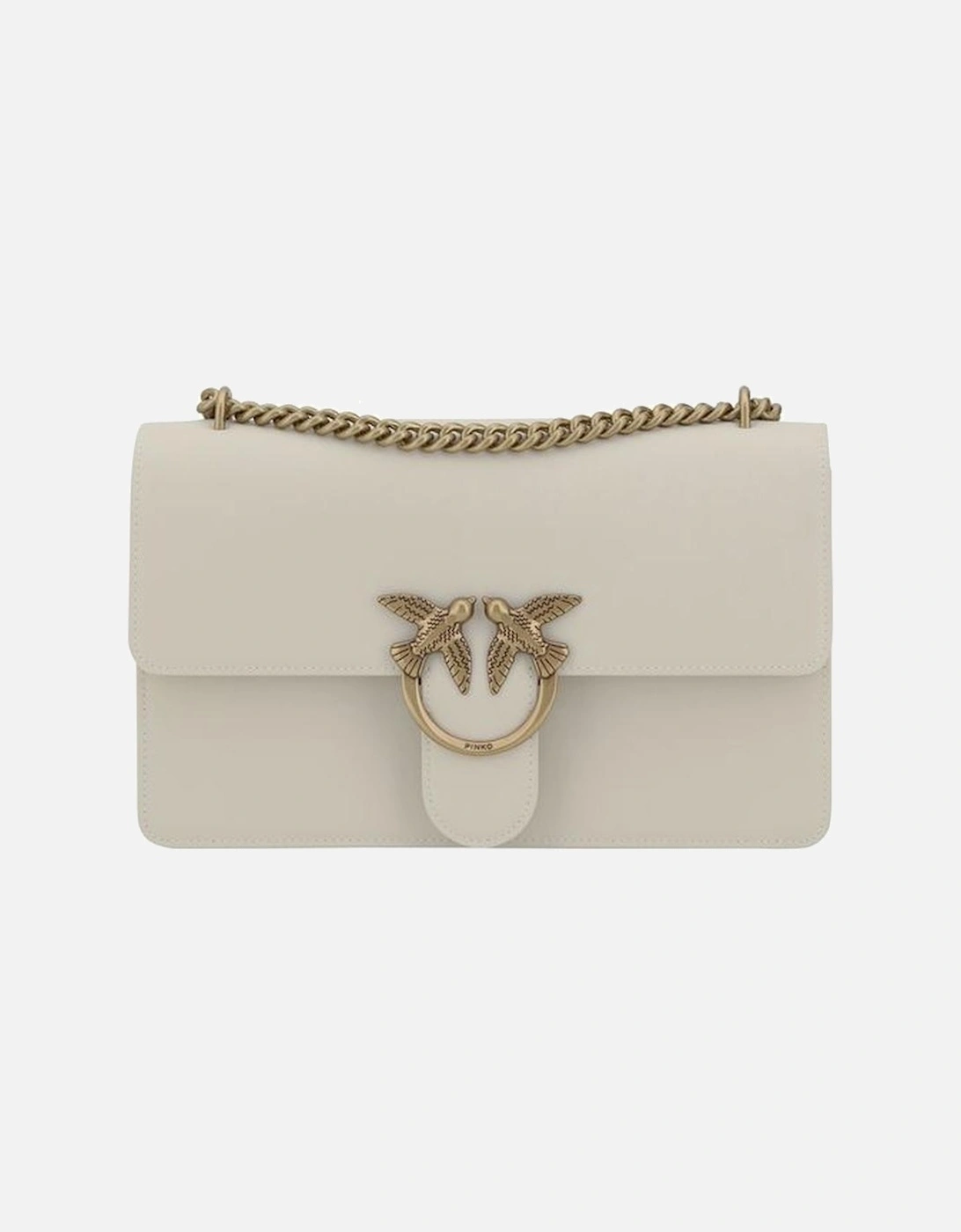 Love Leather Shoulder Bag with Chain Strap Women - White, 5 of 4