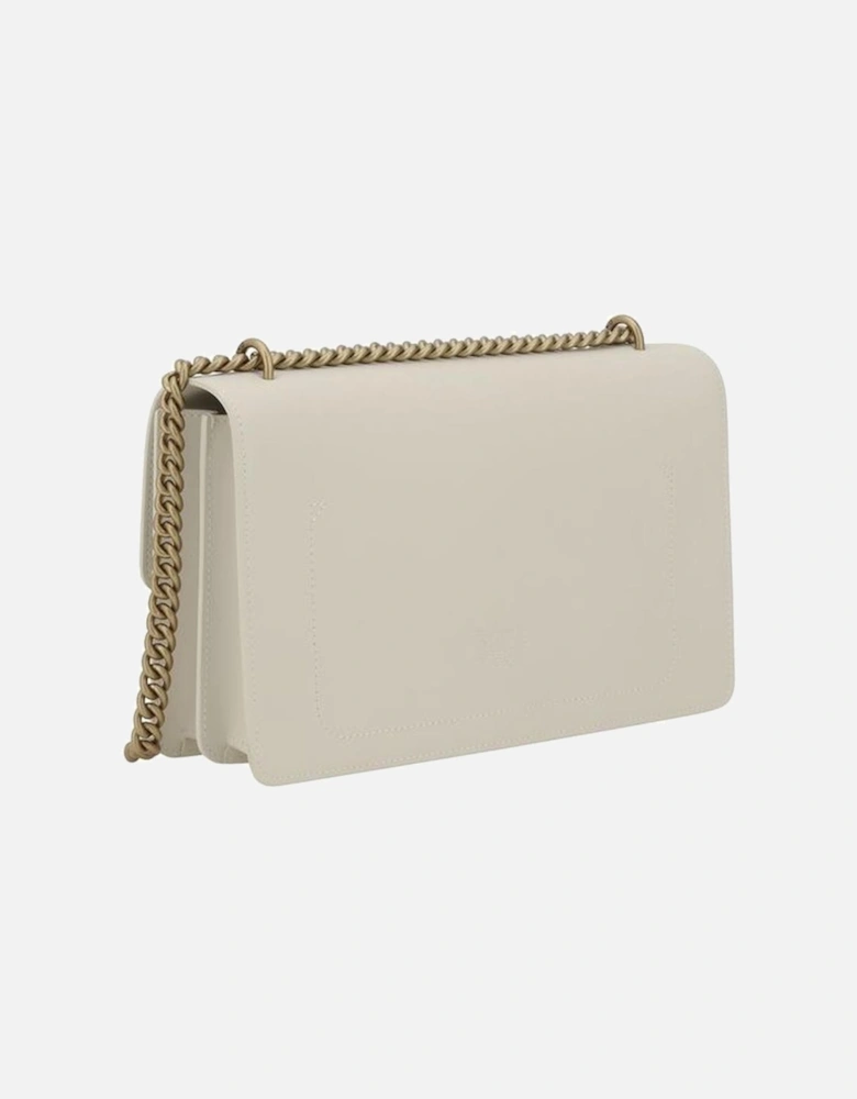 Love Leather Shoulder Bag with Chain Strap Women - White