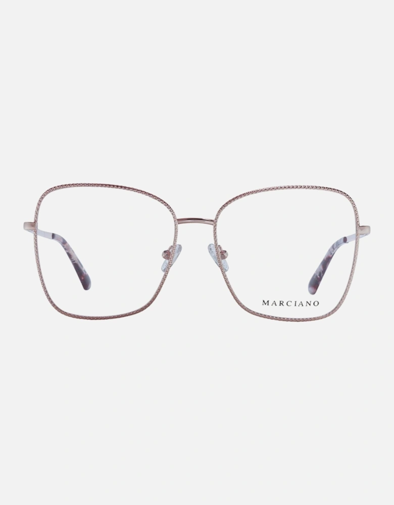 Rose Gold Metal Square Full-Rim Sunglasses Women Frames