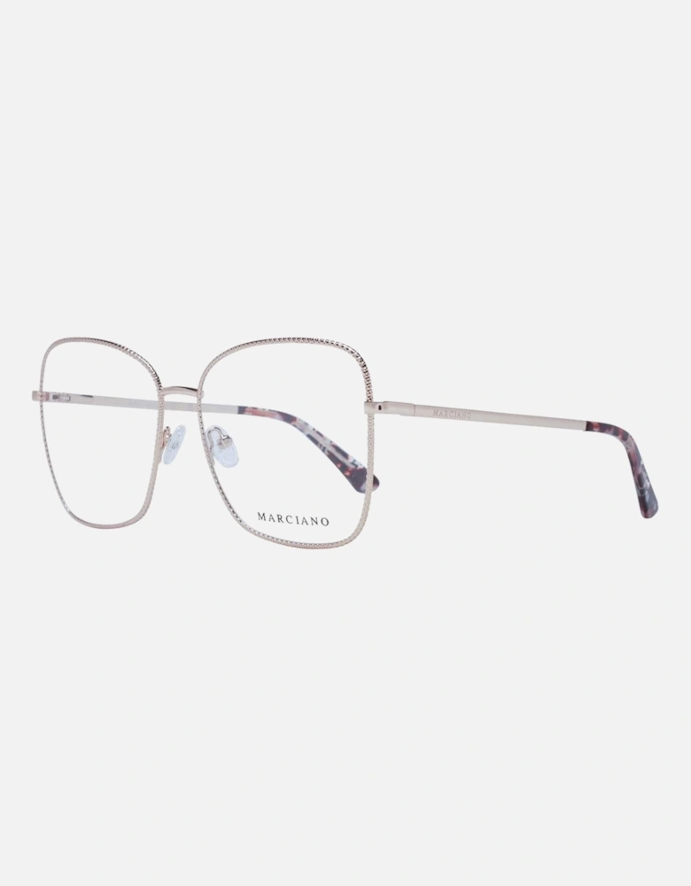 Rose Gold Metal Square Full-Rim Sunglasses Women Frames