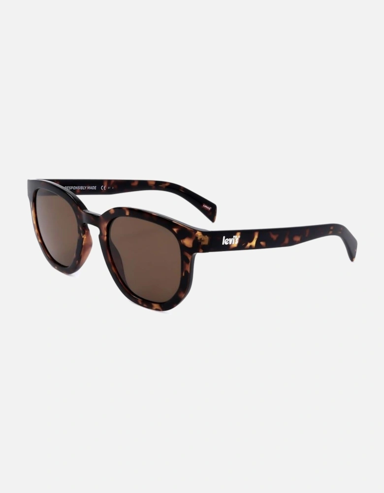 Stainless Steel Sunglasses with Brown Lenses Unisex - Black