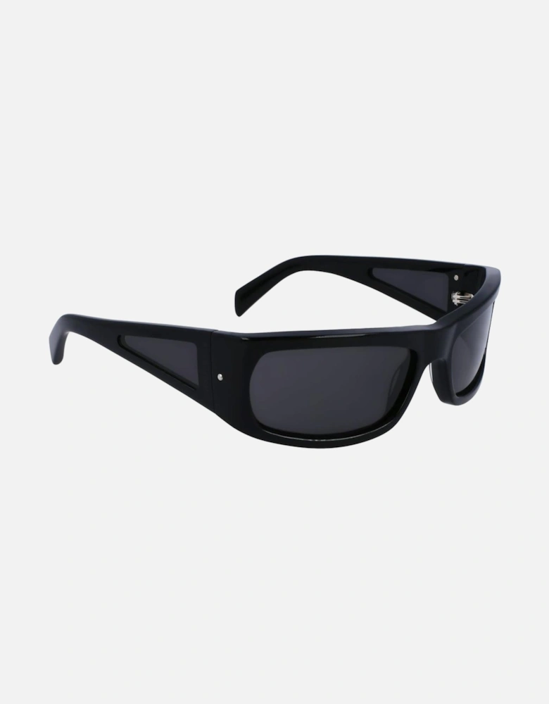 Acetate Square Frame Sunglasses Unisex - Black