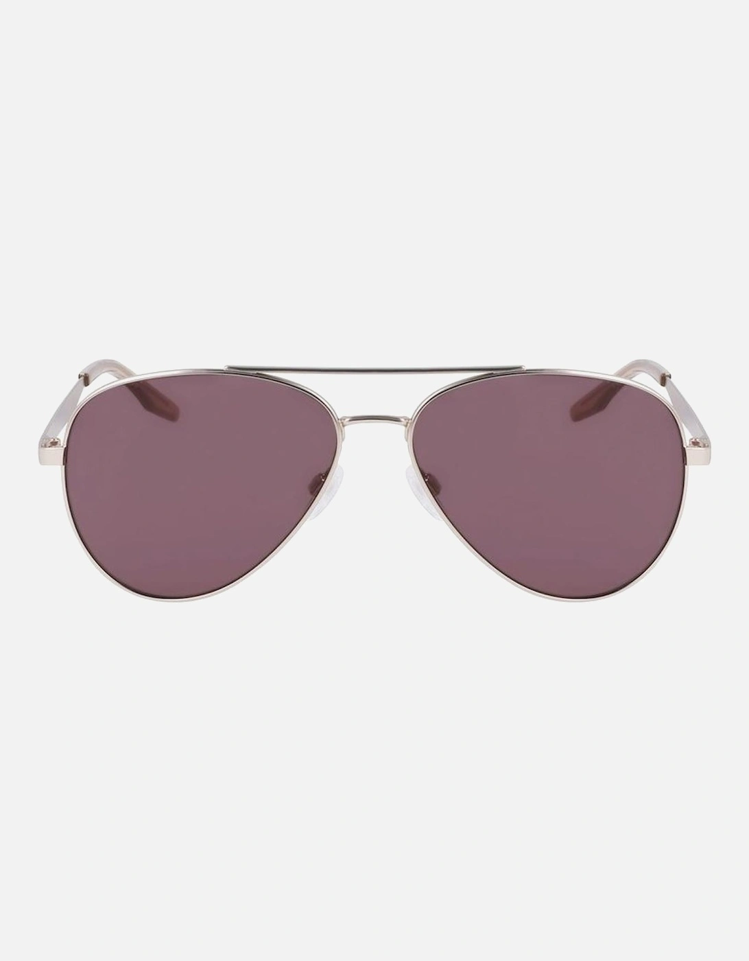 Metal Sunglasses with Pink Lenses Unisex - Gold