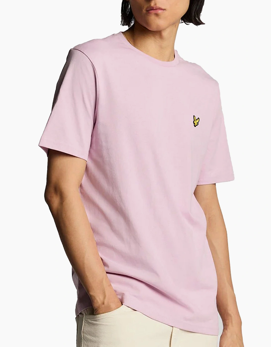 Men's Lyle Scott Mens Short Sleeve T Shirts Regular Fit Crew Neck Summer Cotton Tee - Pink - Size: 40