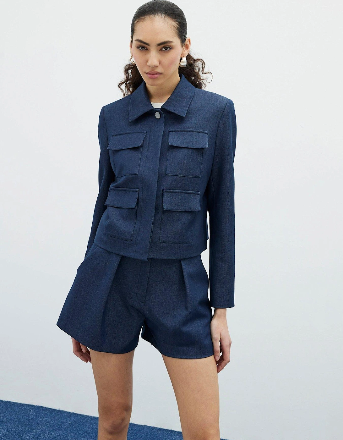 Pan Collar Jacket - Blue, 2 of 1