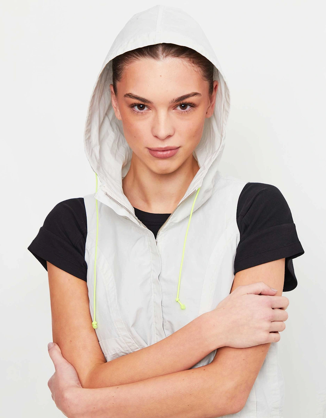 Cropped Hooded Waistcoat