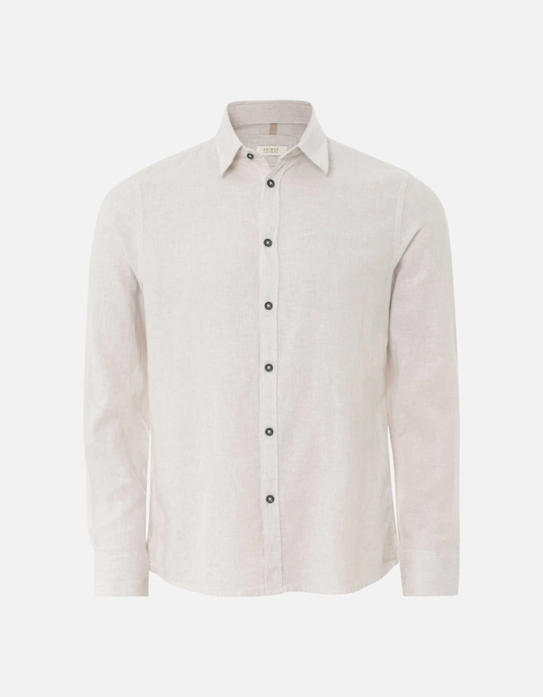 Cotton Linen Micro Striped Shirt