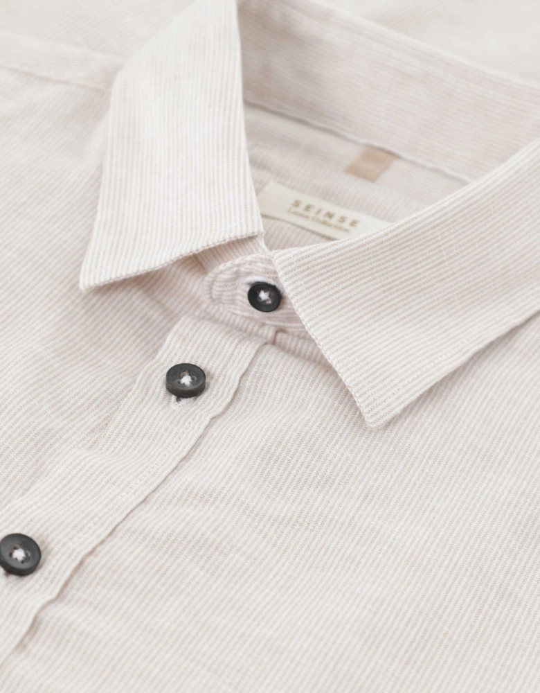 Cotton Linen Micro Striped Shirt