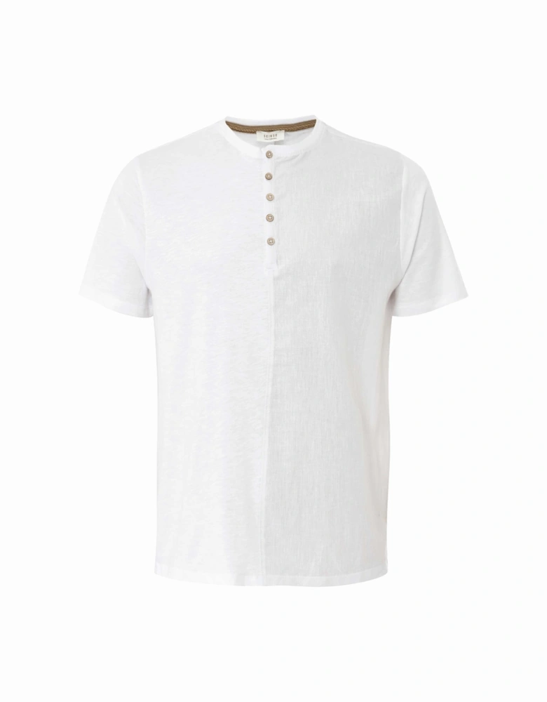 Cotton Linen Henley T-Shirt