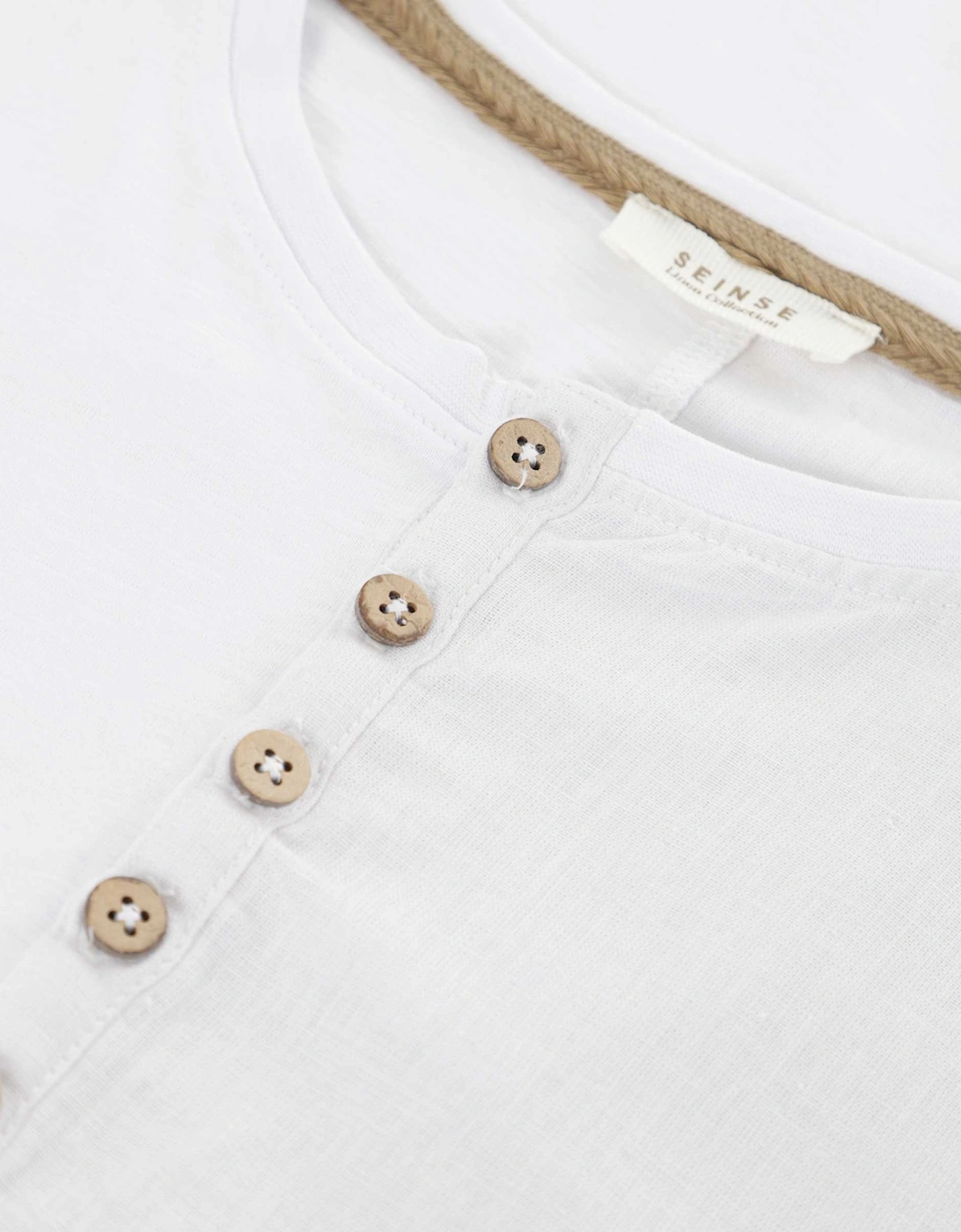 Cotton Linen Henley T-Shirt