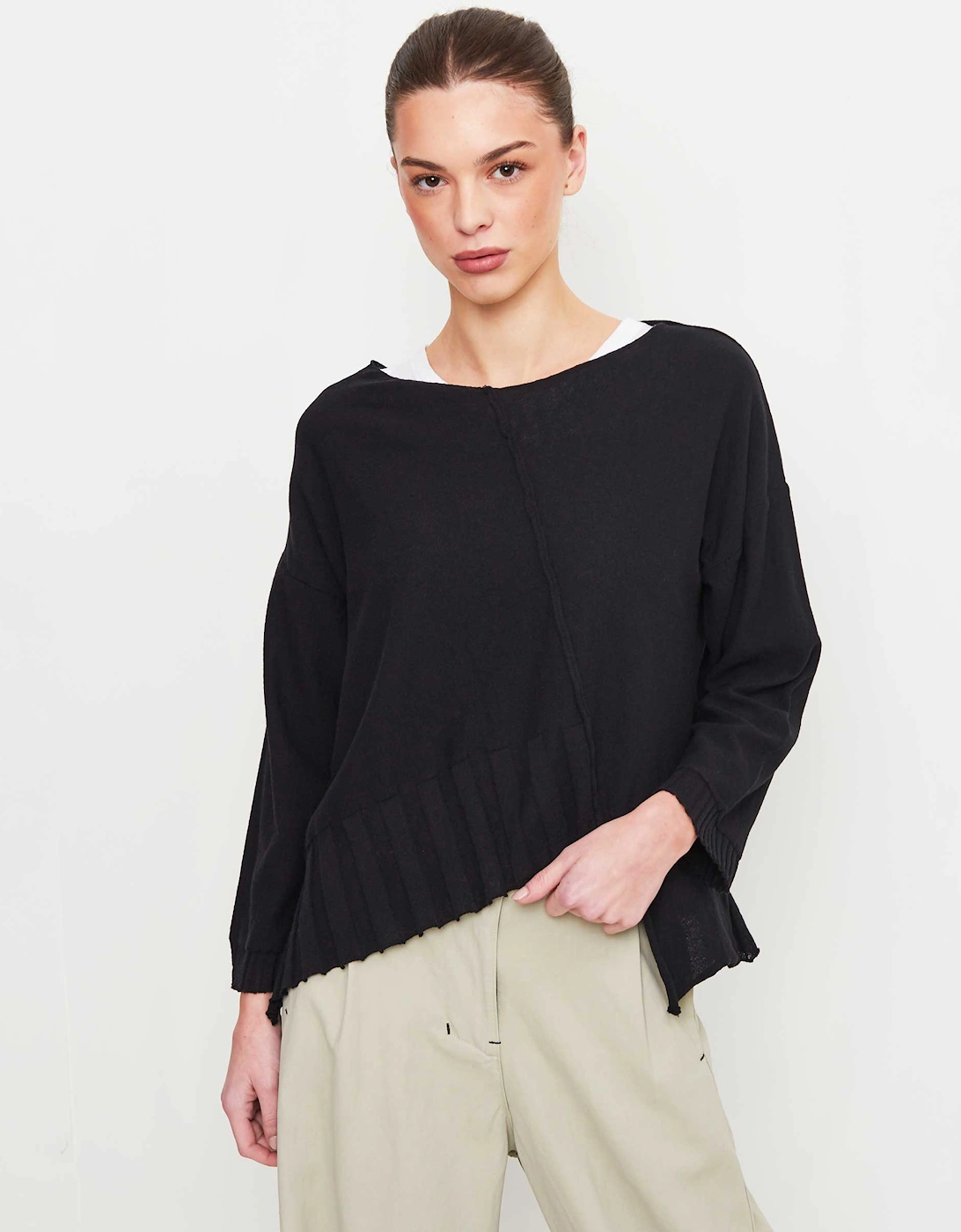 Asymmetric Jersey Knit Jumper