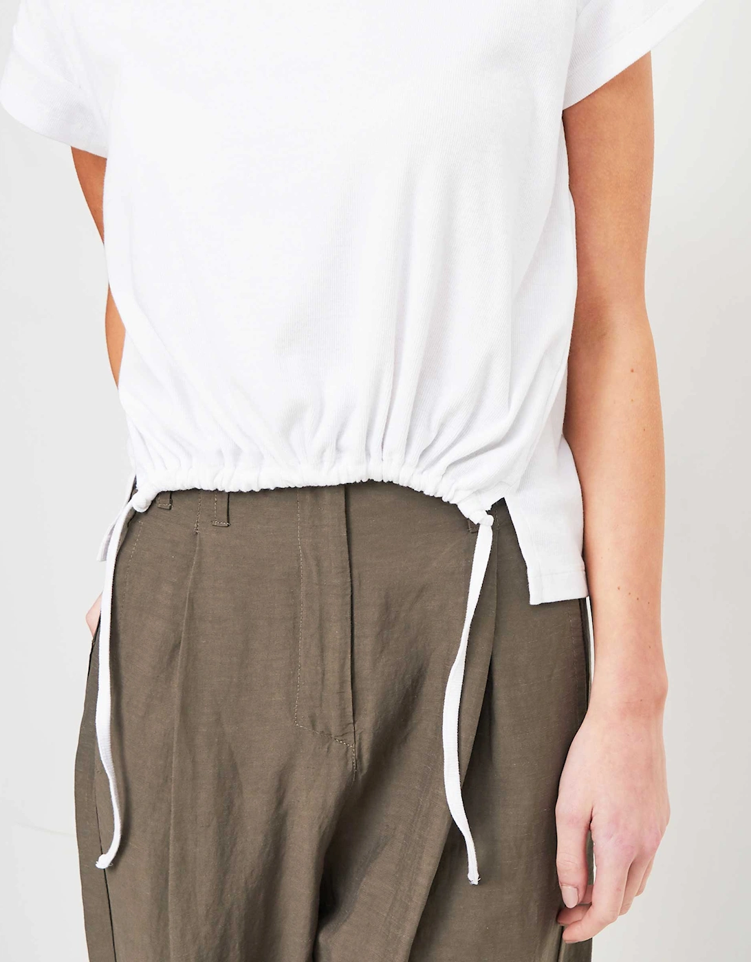 Ribbed Drawstring T-Shirt