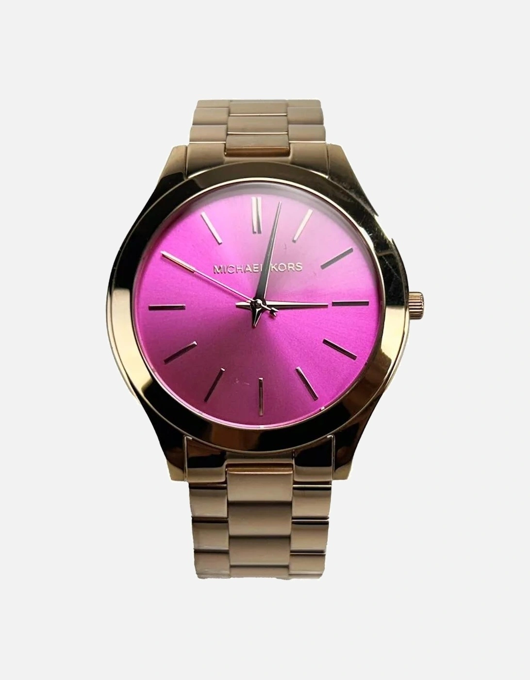 Slim Stainless Steel Runway Watch Unisex - Pink Silver Unisex Watches, 3 of 2