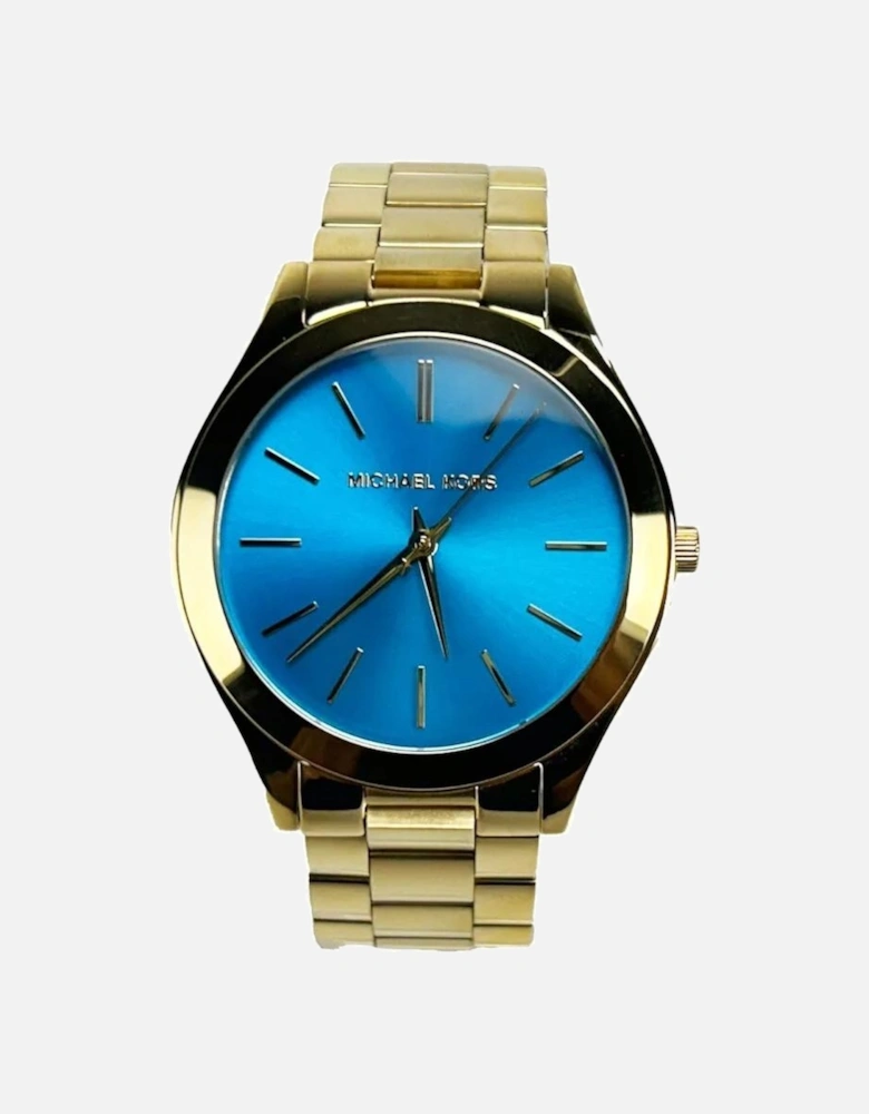 Slim Runway Stainless Steel Watch Unisex - Blue Gold Unisex Watches
