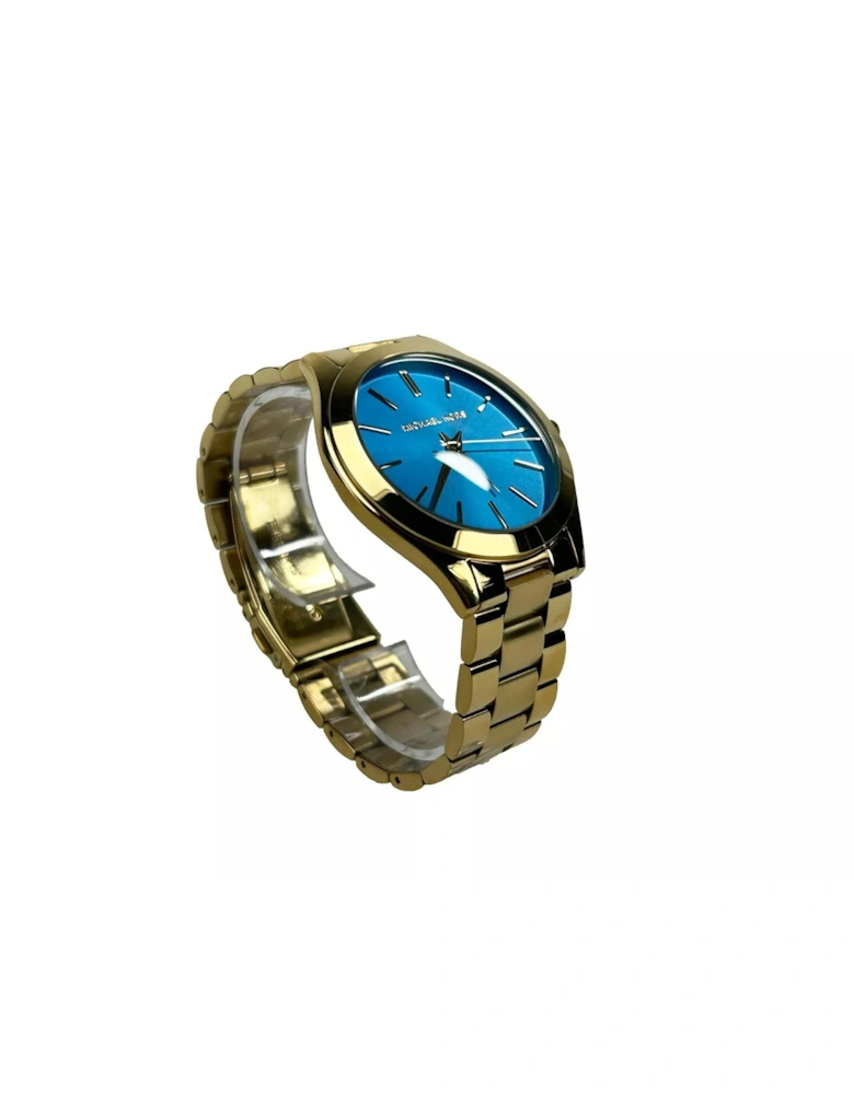 Slim Runway Stainless Steel Watch Unisex - Blue Gold Unisex Watches