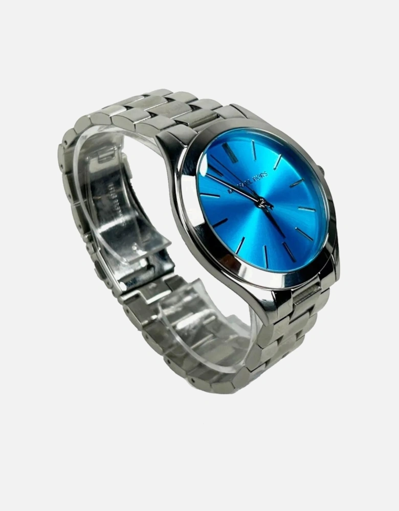 Slim Runway Stainless Steel Watch Unisex - Blue-Silver Unisex Watches