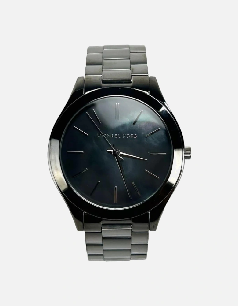 Minimalistic Stainless Steel Slim Runway Watch Unisex - Gun Metal