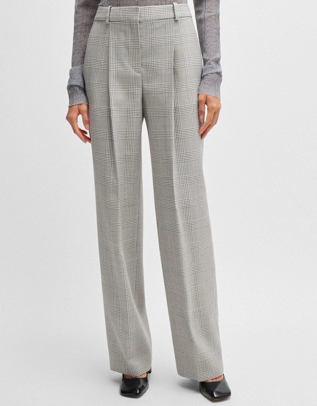 Hugo Boss Women's Straight-Fit Trousers - Multi - Size: 6