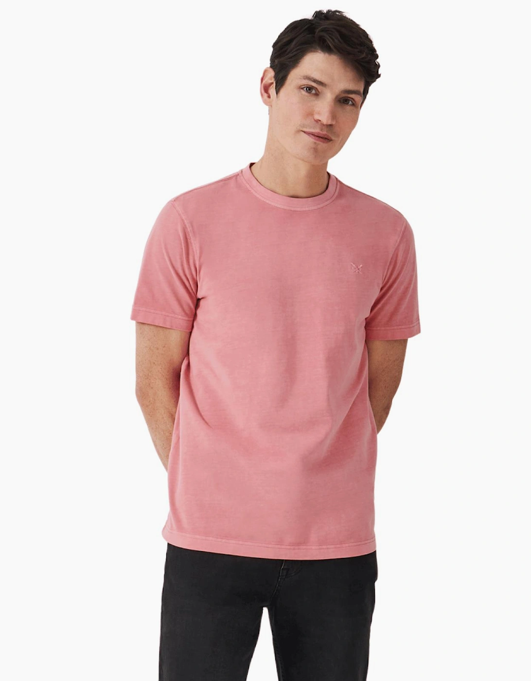 Crew Clothing Men's Crew Clothing Mens Garment Dye T-Shirt - Pink