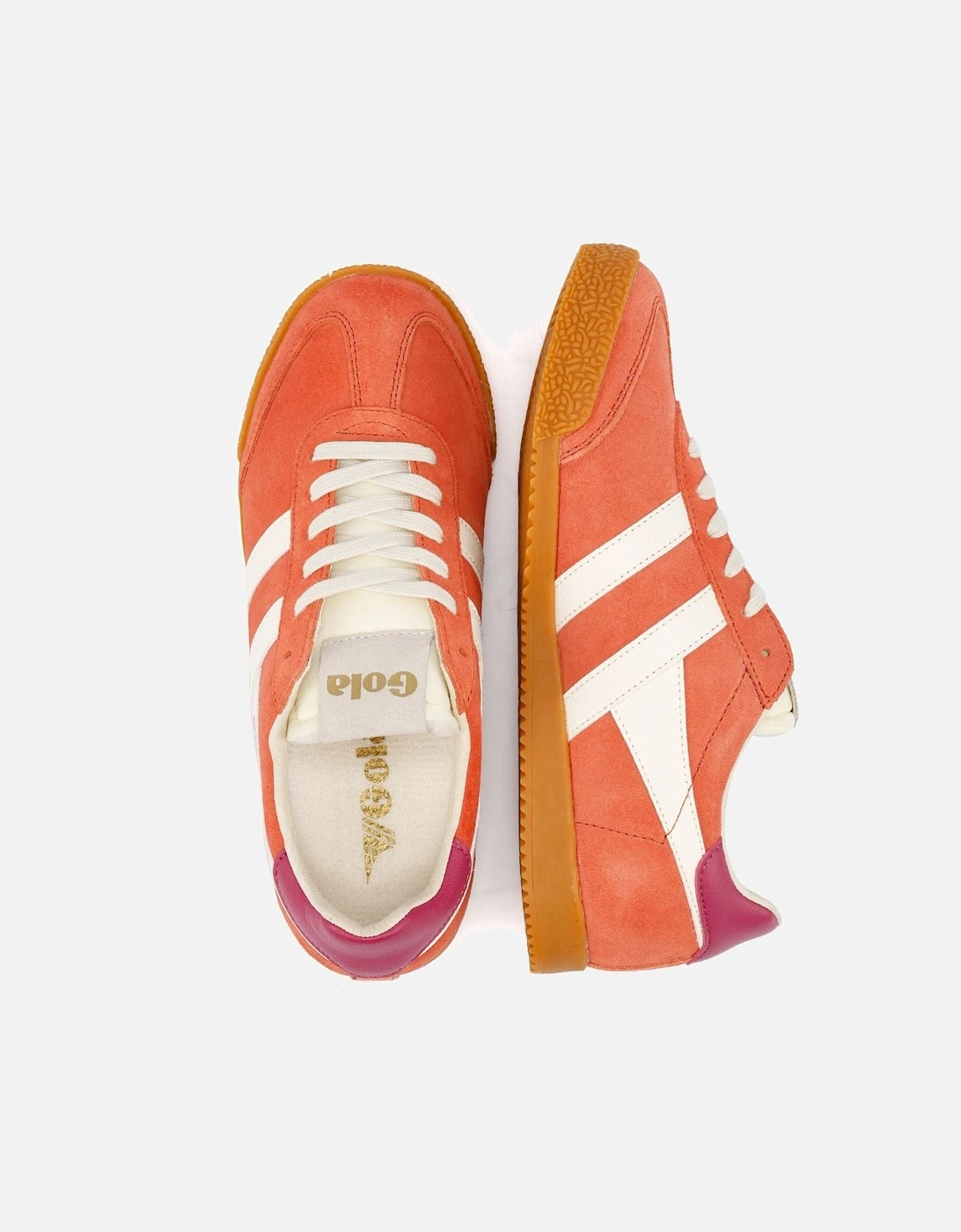 Elan Suede Women's Hot Coral/Off White/ Fuchsia Trainers